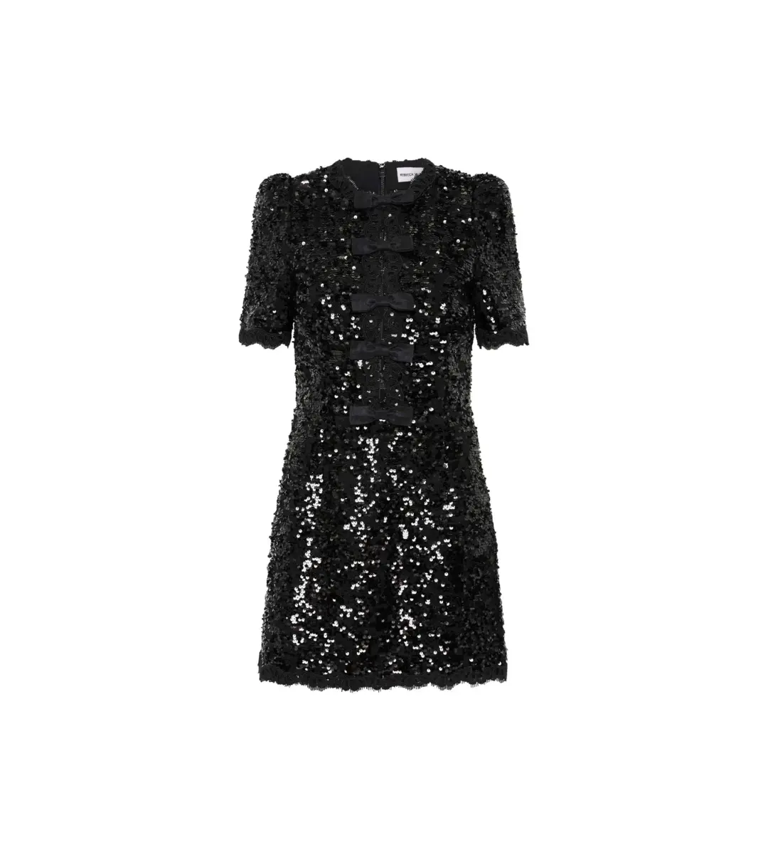 Rebecca Vallance Diana Bow Mini Dress Black Size 8 for rent on The Volte - main image