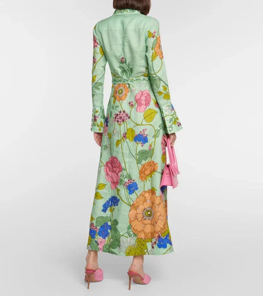 Alemais Olivia Shirt Maxi Dress Floral Size 6 for rent on The Volte - main image