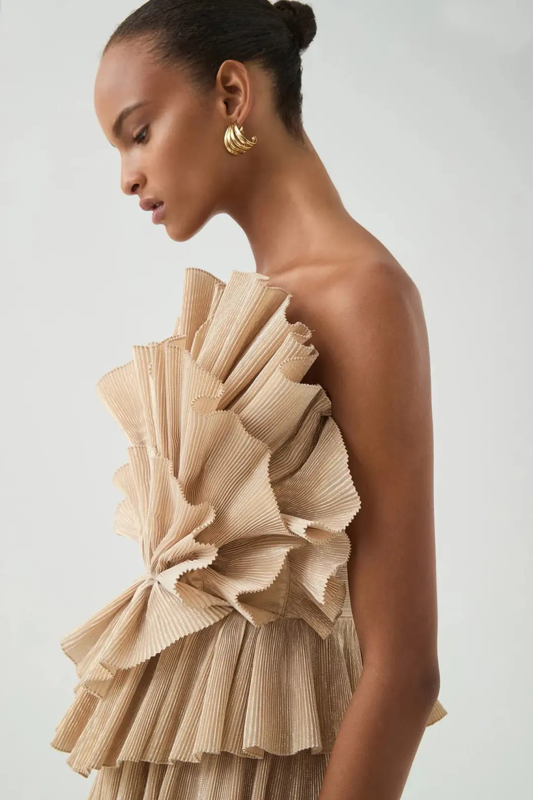 Aje Kyra Mini Dress Gold Size 16 for rent on The Volte - main image