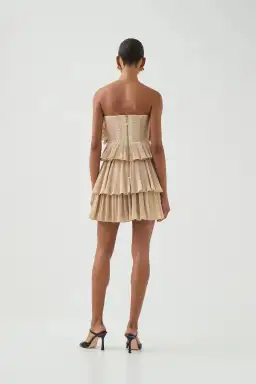 Aje Kyra Mini Dress Gold Size 16 for rent on The Volte - image 2