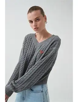 Naia Cropped Cable Knit