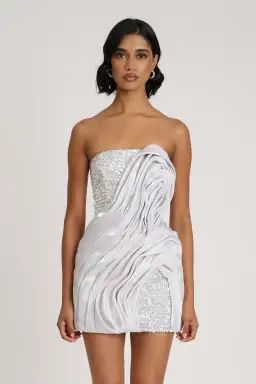 Eliya The Label Naya Mini Dress Silver Size XS / AU 6 for rent on The Volte - image 2