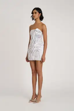 Eliya The Label Naya Mini Dress Silver Size XS / AU 6 for rent on The Volte - image 4