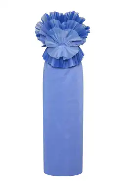 Aje Kira Blue Midi Dress Ocean Wave Size XS / AU 6 for rent on The Volte - image 6