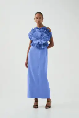 Aje Kira Blue Midi Dress Ocean Wave Size XS / AU 6 for rent on The Volte - image 1