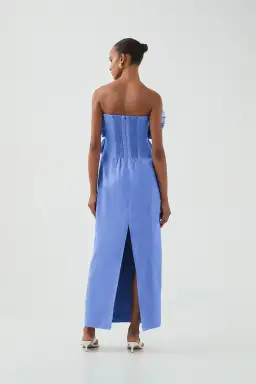 Aje Kira Blue Midi Dress Ocean Wave Size XS / AU 6 for rent on The Volte - image 5