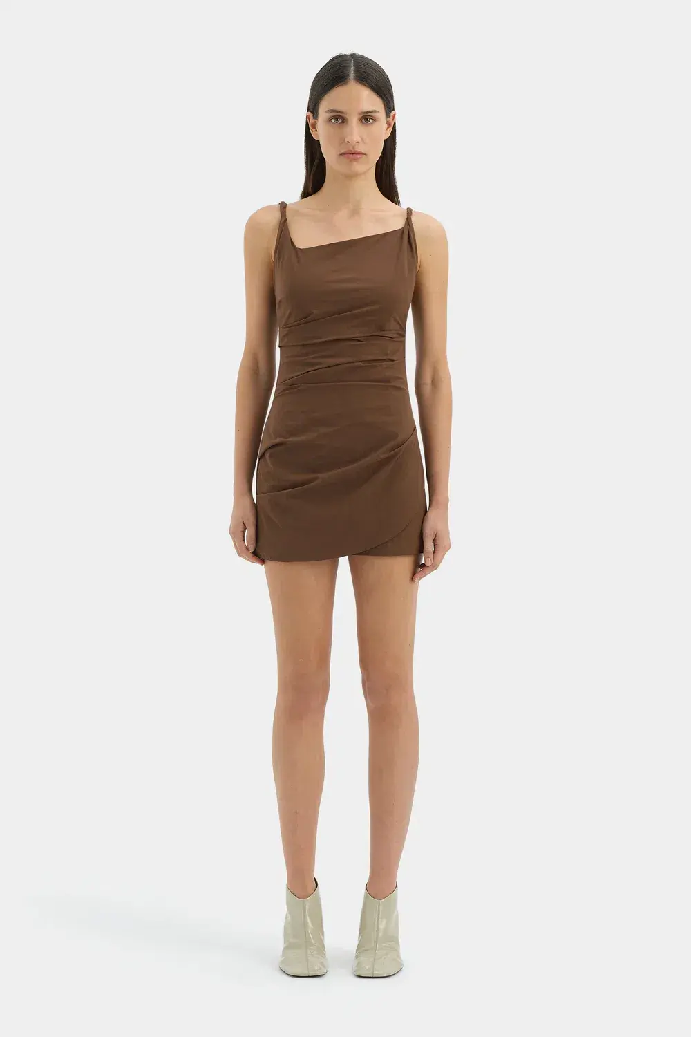 Sir the Label Florent Twist Mini Dress in Mocha Size 1/ AU 8 - Image 1