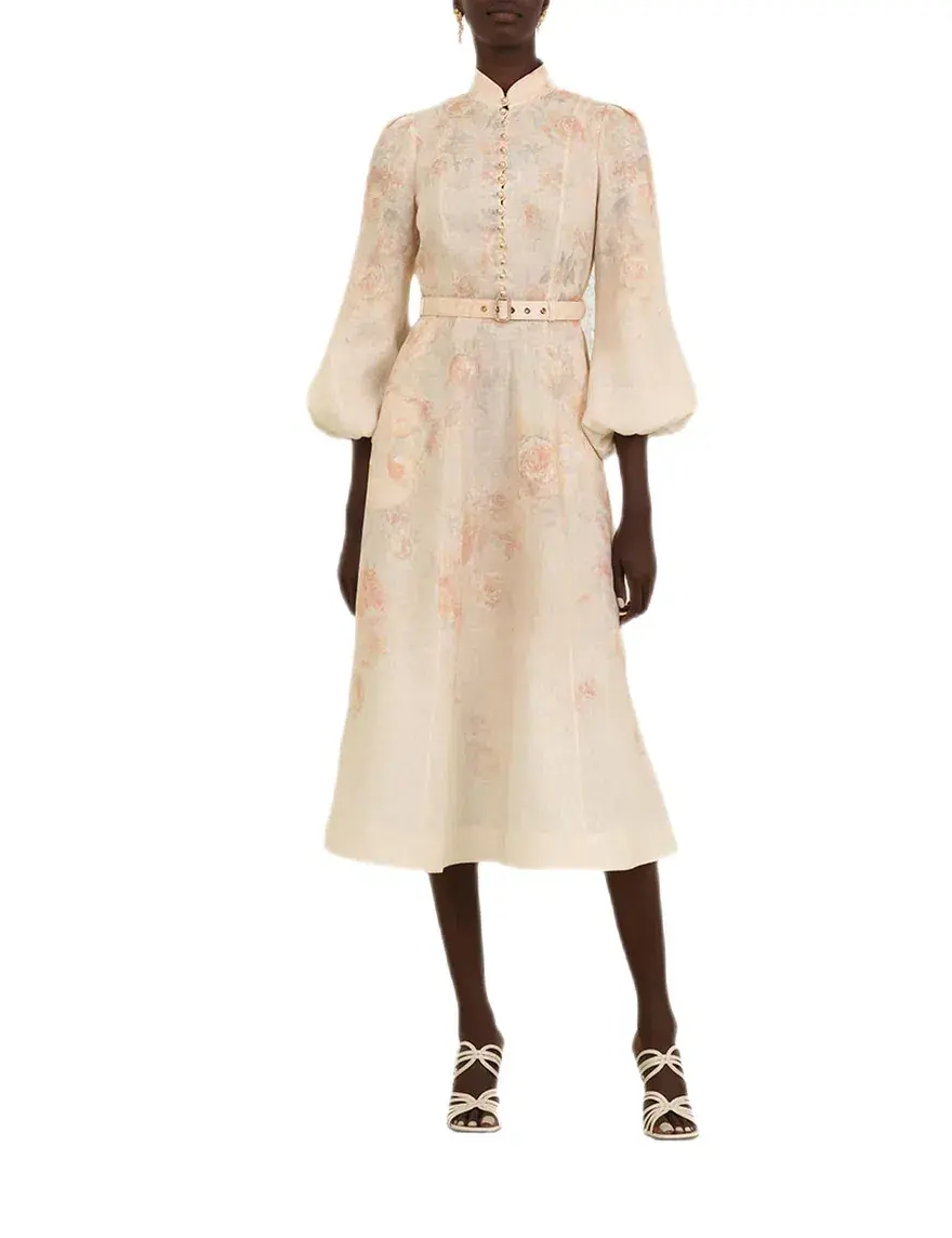 Zimmermann Crush Buttoned Midi Dress Size 4/AU16 for rent on The Volte - main image