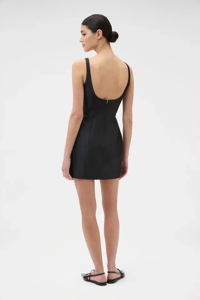 Oroton Bow Detail Mini Dress Black Size 8 for rent on The Volte - main image