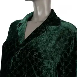 Gucci Velvet GG Monogram Set Shirt and Pants Size 6/XXS for rent on The Volte - image 3