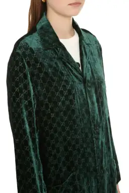 Gucci Velvet GG Monogram Set Shirt and Pants Size 6/XXS for rent on The Volte - image 5