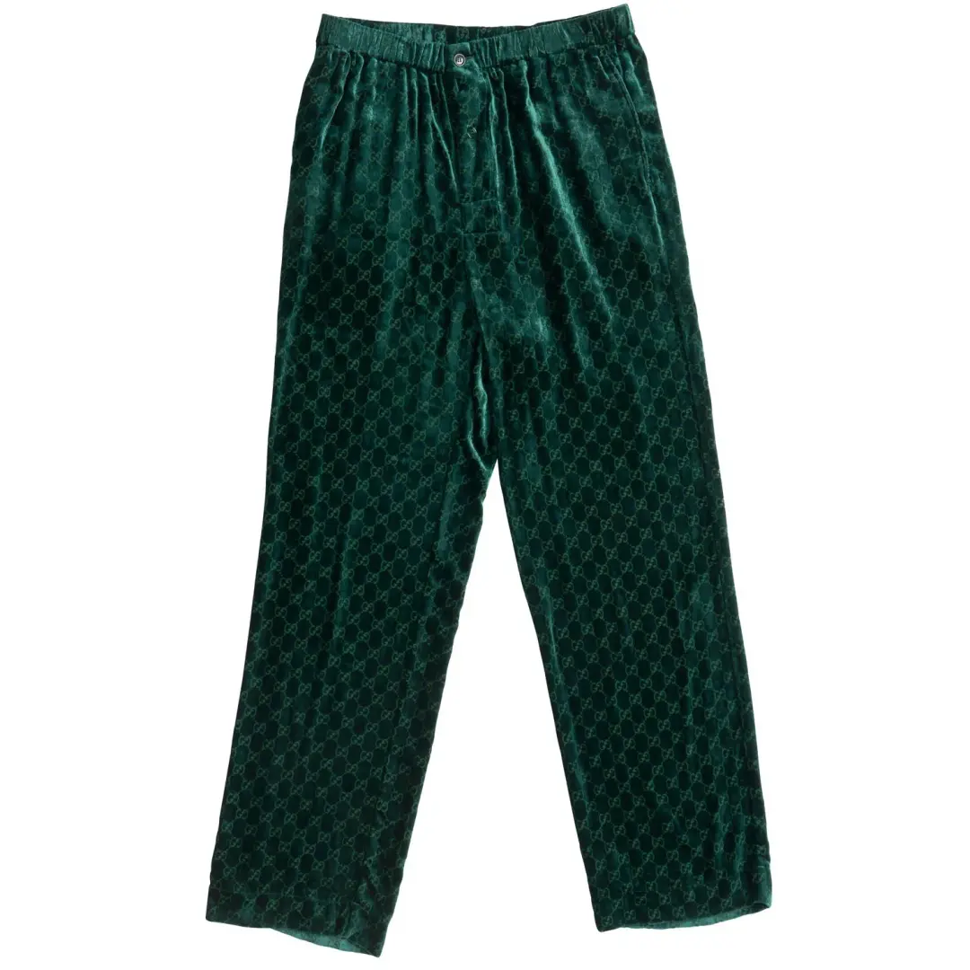Gucci Velvet GG Monogram Set Shirt and Pants Size 6/XXS for rent on The Volte - main image