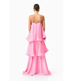 Elliat Tilly Tiered Maxi Dress in Pink Size S/AU 8 for rent on The Volte - image 3