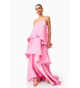 Elliat Tilly Tiered Maxi Dress in Pink Size M/AU 10 for rent on The Volte - image 2