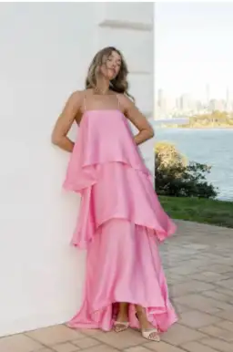 Elliatt Tilly Tiered Maxi Dress in Pink Size 8 for rent on The Volte - image 2