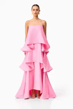 Elliatt Tilly Tiered Maxi Dress in Pink Size 8 for rent on The Volte - image 4