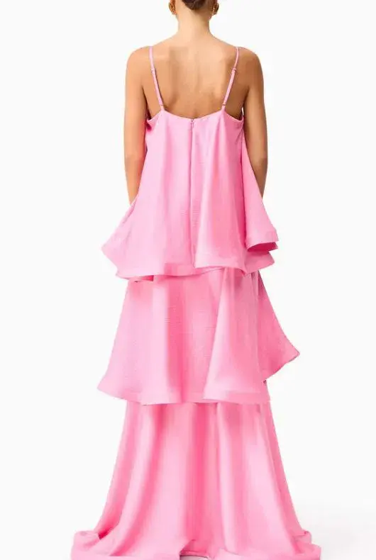 Elliatt Tilly Tiered Maxi Dress in Pink Size M / AU10 for rent on The Volte - main image