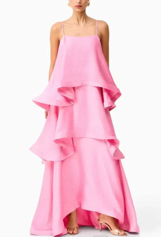 Elliatt Tilly Tiered Maxi Dress in Pink Size M / AU10 for rent on The Volte - main image