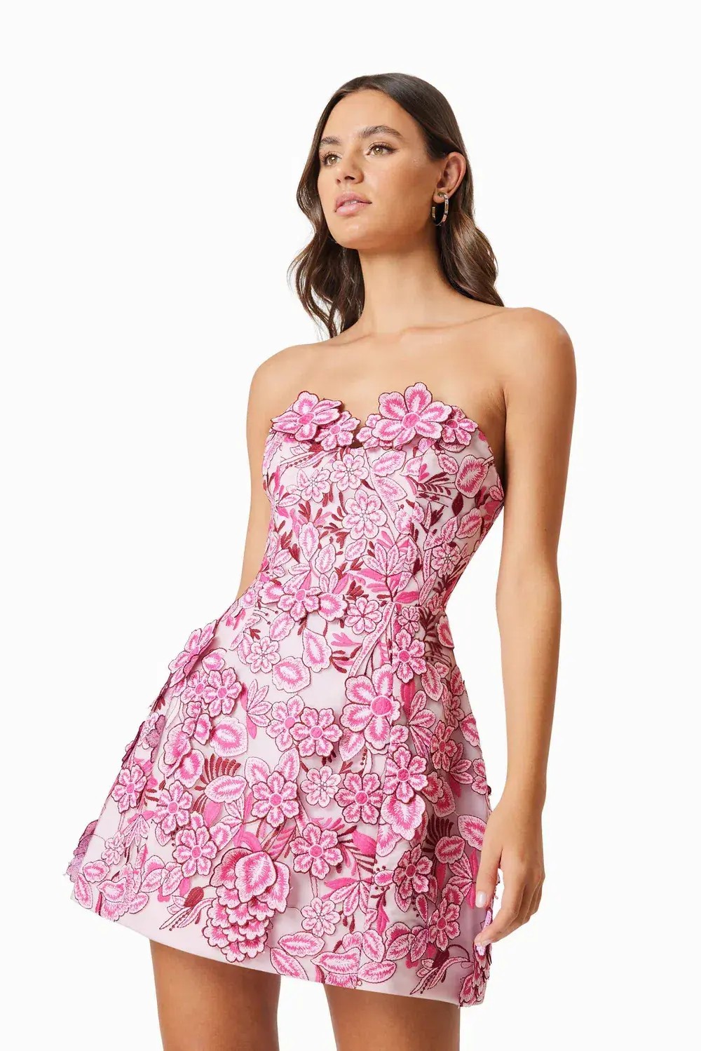 Elliatt Roseate 3D Floral Mini Dress in Pink 12 for rent on The Volte - main image