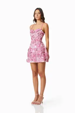 Elliatt Roseate 3D Floral Mini Dress in Pink 12 for rent on The Volte - image 2
