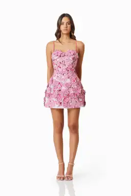 Elliatt Roseate 3D Floral Mini Dress in Pink 12 for rent on The Volte - image 1