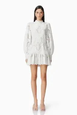 Elliatt Eliza Long Sleeve Mini Dress White Size 14 for rent on The Volte - image 1