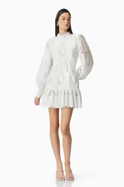 Elliatt Eliza Long Sleeve Mini Dress White Size 14 for rent on The Volte - image 2