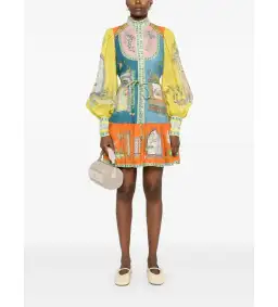 Alemais Monte Mini Dress Multi Size 8