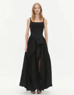 Aje Alani Asymmetrical Bubble Hem Gown Black Size 10 for rent on The Volte - image 5
