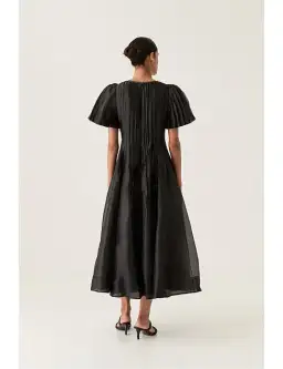 Aje Nova Pleated Midi Dress Black Size AU 14 for rent on The Volte - image 2