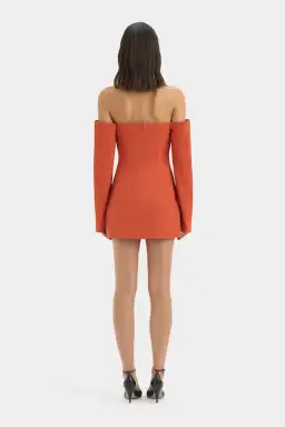 Sir The Label Rossana Off Shoulder Mini Dress Terracotta Size 3 / AU 12 for rent on The Volte - image 4