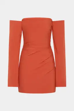 Sir The Label Rossana Off Shoulder Mini Dress Terracotta Size 3 / AU 12 for rent on The Volte - image 3