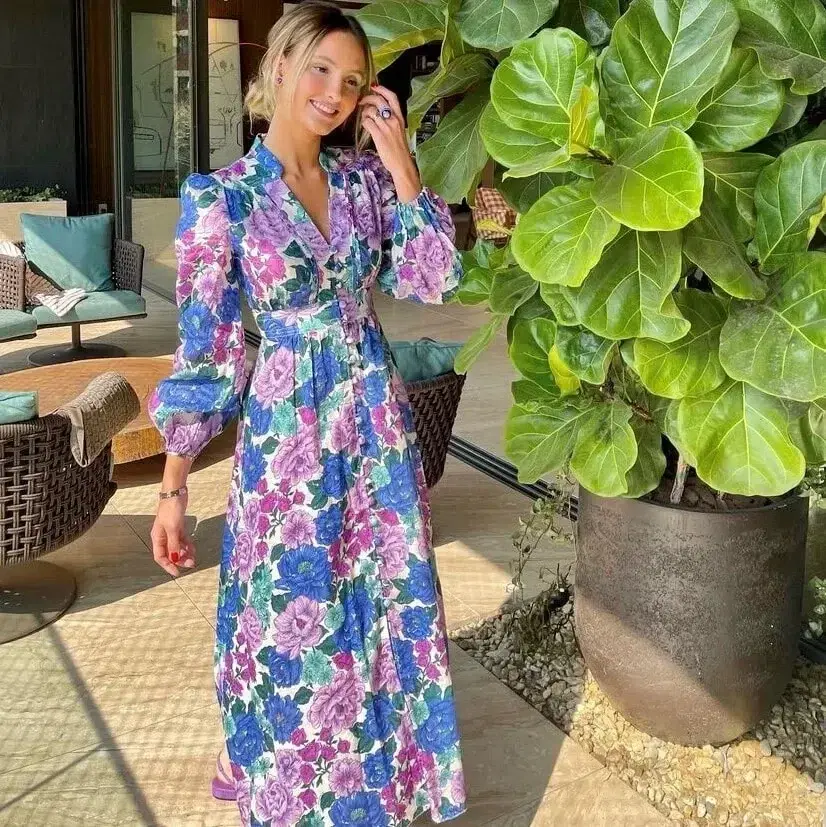 Zimmermann Poppy Plunge Midi Dress Size 2 / AU 12 for rent on The Volte - main image