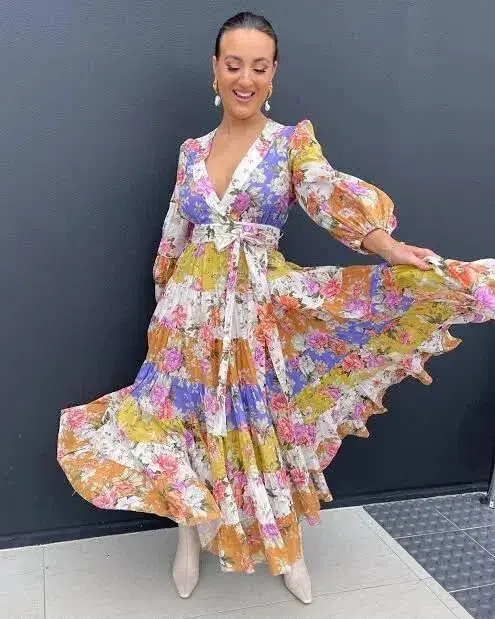 Zimmermann Pattie Wrap Midi Dress Size 3 / AU 14 for rent on The Volte - main image