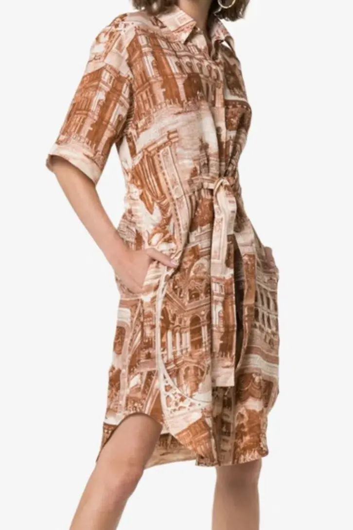 Acne Studios Della Theatre Print Linen Dress, Size 34 (AU 8) for rent on The Volte - main image