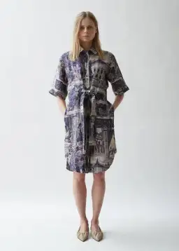 Acne Studios Della Theatre Print Linen Dress, Size 34 (AU 8) for rent on The Volte - image 1