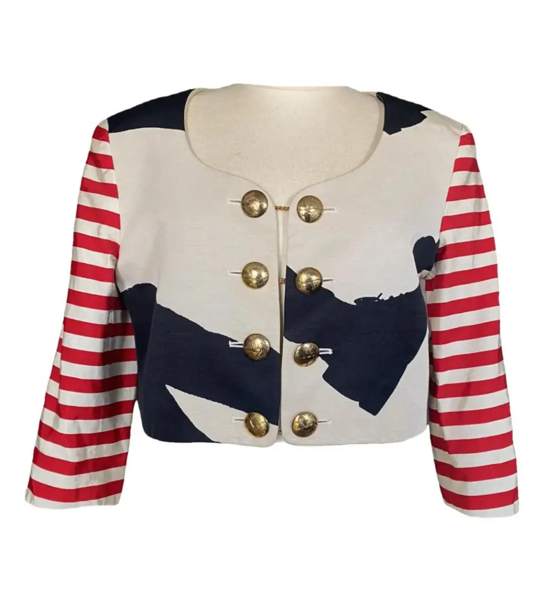 Moschino Cheap and Chic Cropped Blazer Shadow Dancer Size AU 8 for rent on The Volte - main image