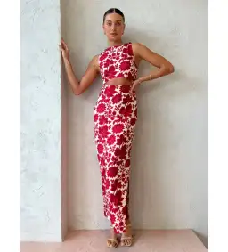 Sir the Label Cinta Cut Out Midi Dress Valentina Floral Size 0 AU 6 for rent on The Volte - image 1