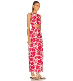 Sir the Label Cinta Cut Out Midi Dress Valentina Floral Size 0 AU 6 for rent on The Volte - image 3