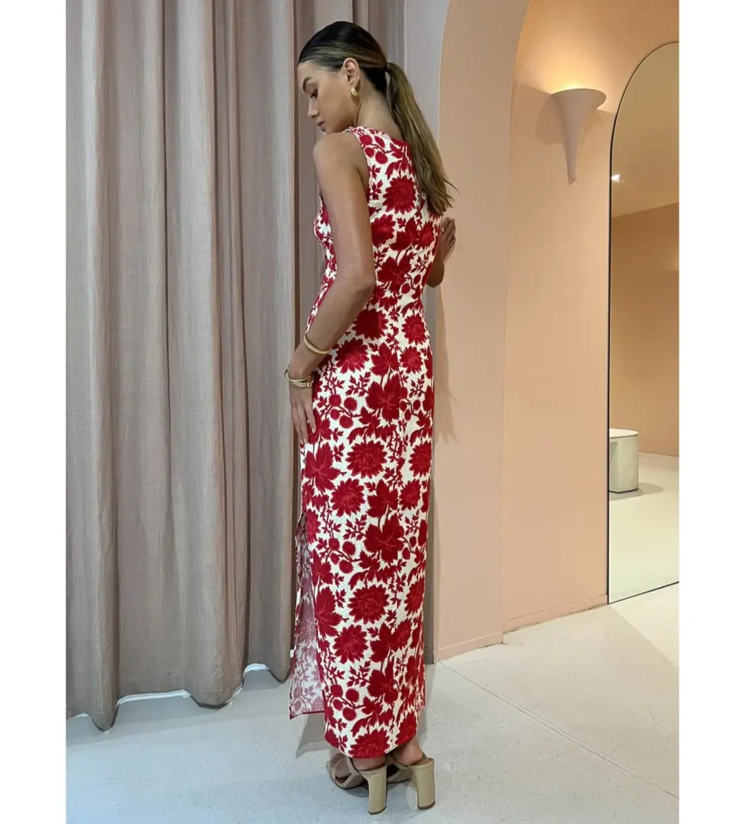 Sir the Label Cinta Cut Out Midi Dress Valentina Floral Size 0 AU 6 for rent on The Volte - main image