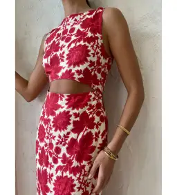 Sir the Label Cinta Cut Out Midi Dress Valentina Floral Size 0 AU 6 for rent on The Volte - image 4