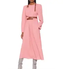 Stella McCartney Belted Silk Dress Pink Size AU 6