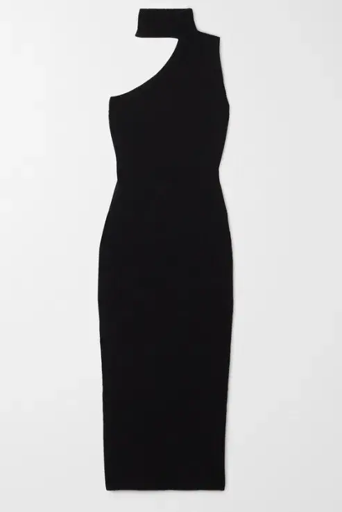 Solace London Black Aria Midi Dress Size S/AU 10 for rent on The Volte - main image