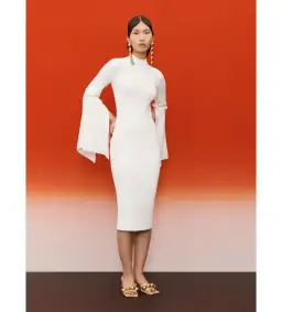 Solace London Ami Midi Dress in Cream Size S/AU 8 for rent on The Volte - image 1