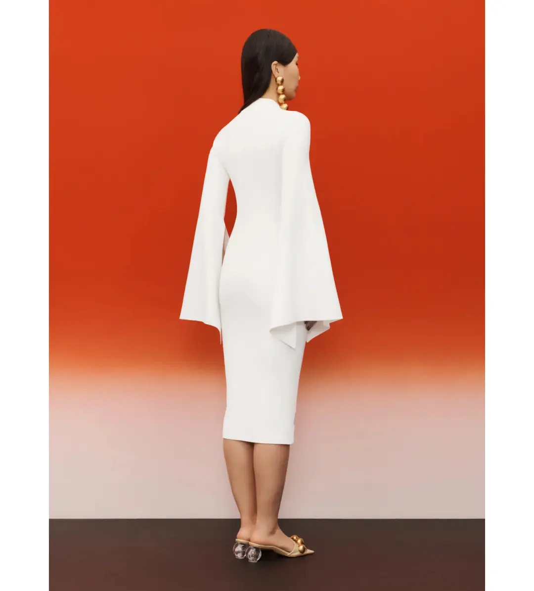 Solace London Ami Midi Dress in Cream Size S/AU 8 for rent on The Volte - main image