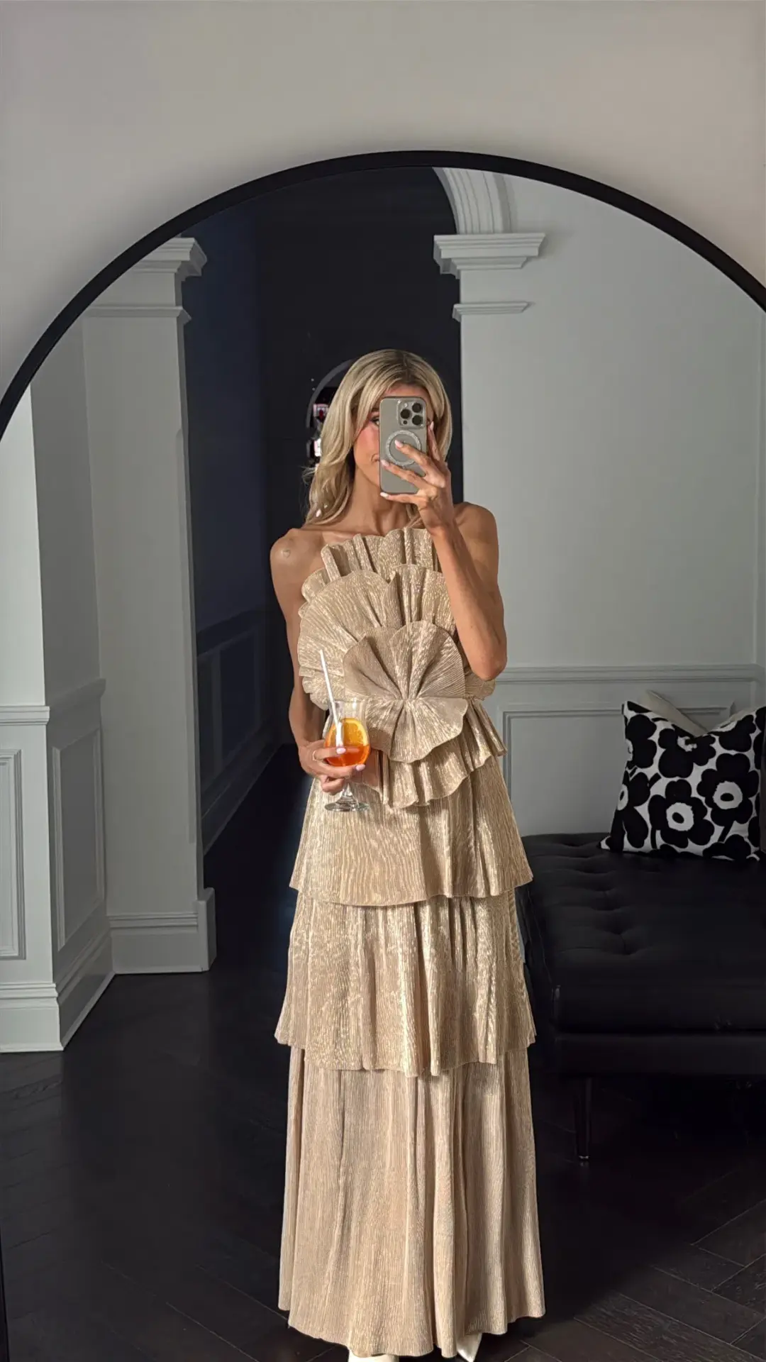 Aje Kyra Gown Gold Size 8 for rent on The Volte - main image