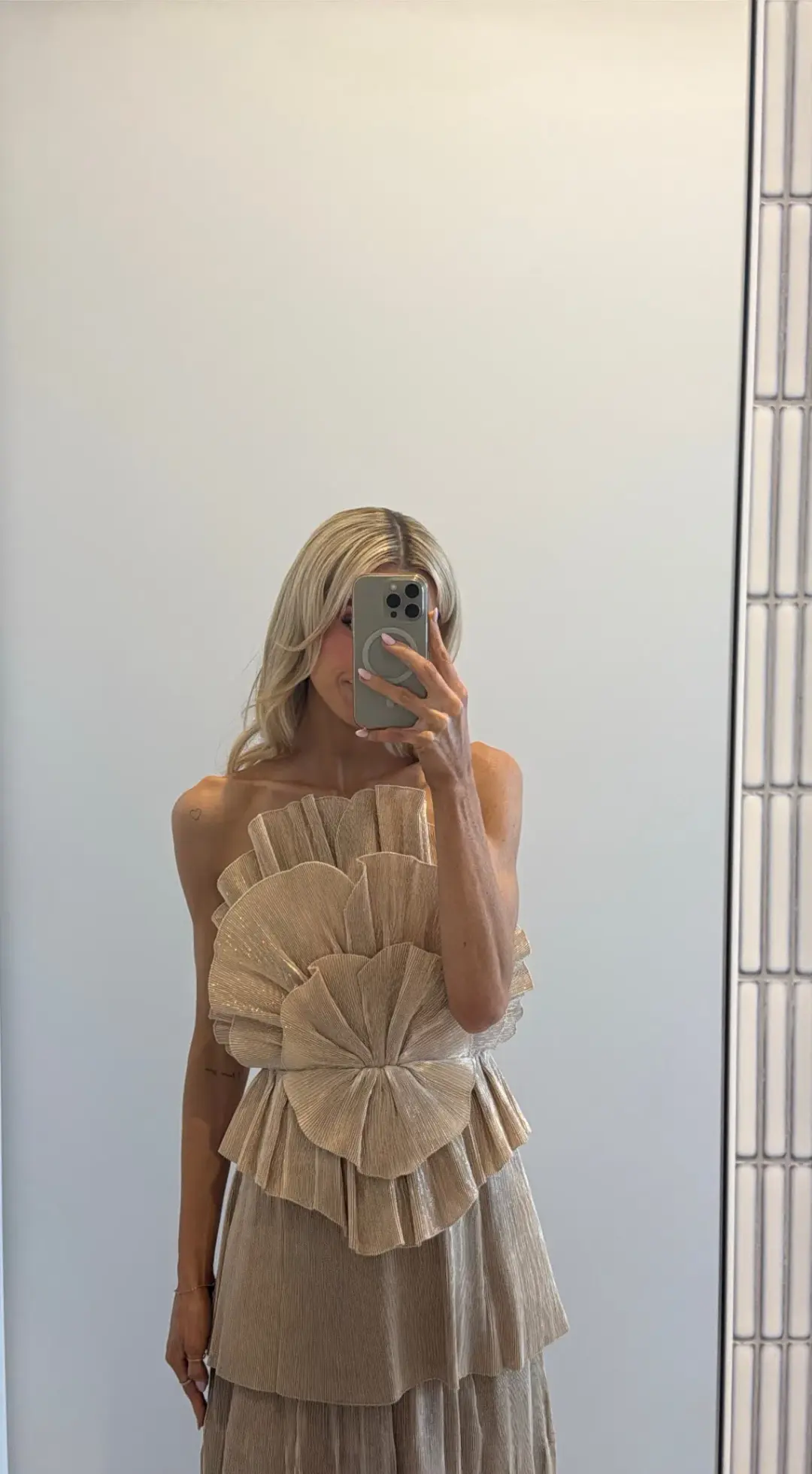 Aje Kyra Gown Gold Size 8 for rent on The Volte - main image