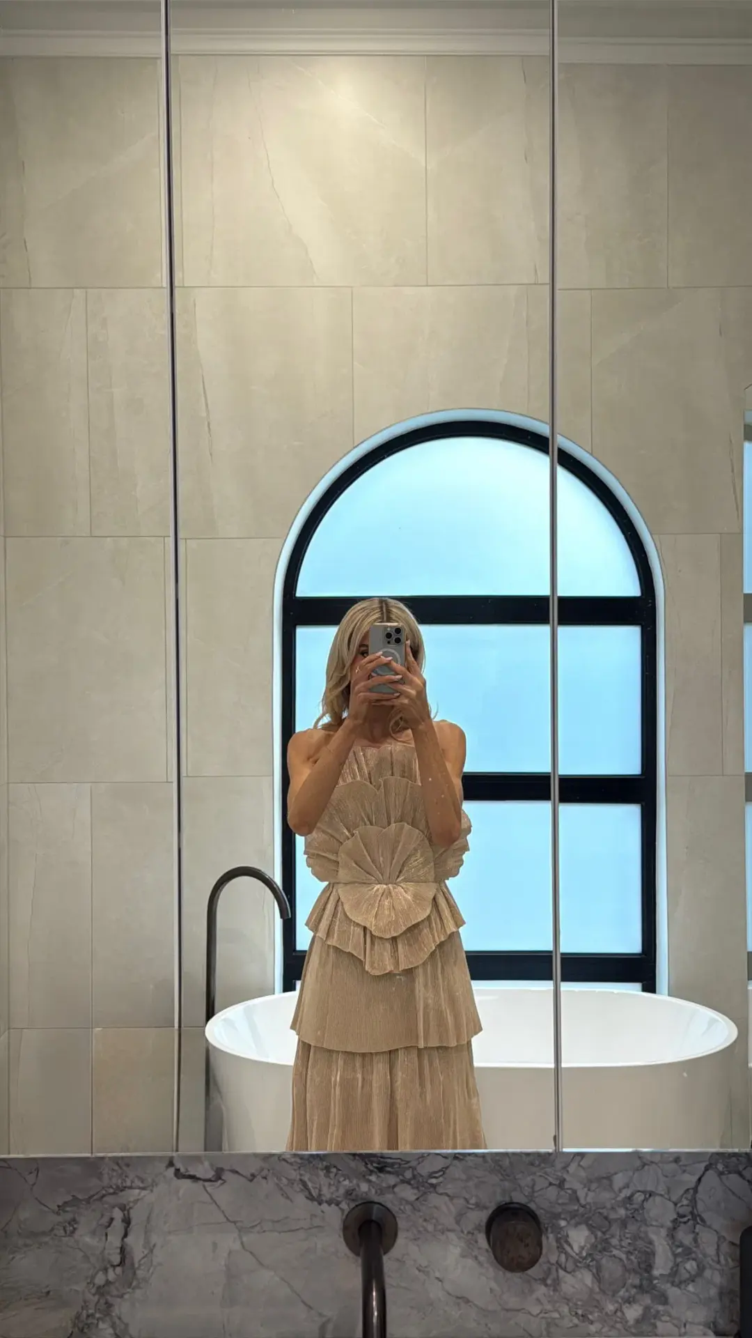 Aje Kyra Gown Gold Size 8 for rent on The Volte - main image