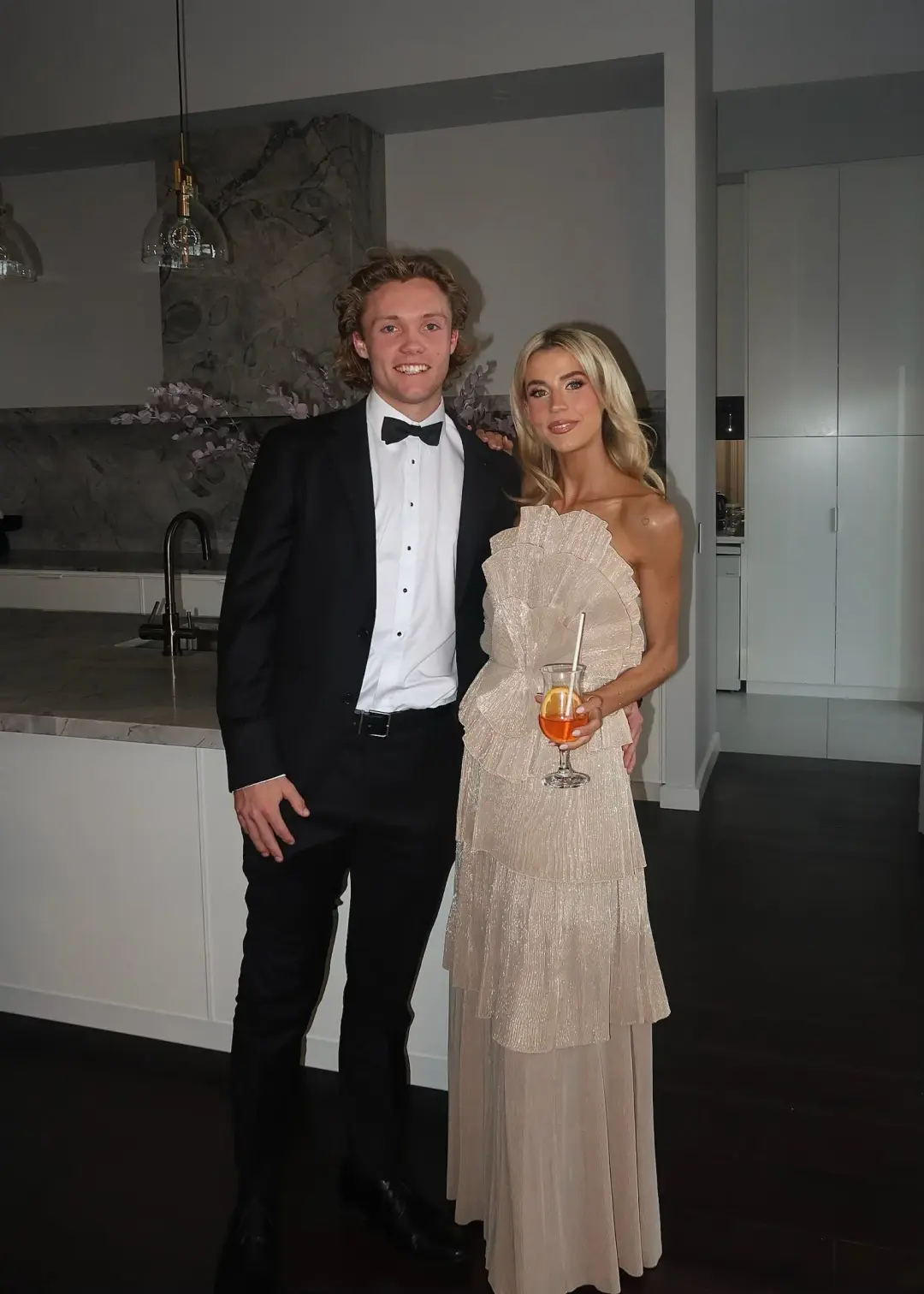 Aje Kyra Gown Gold Size 8 for rent on The Volte - main image