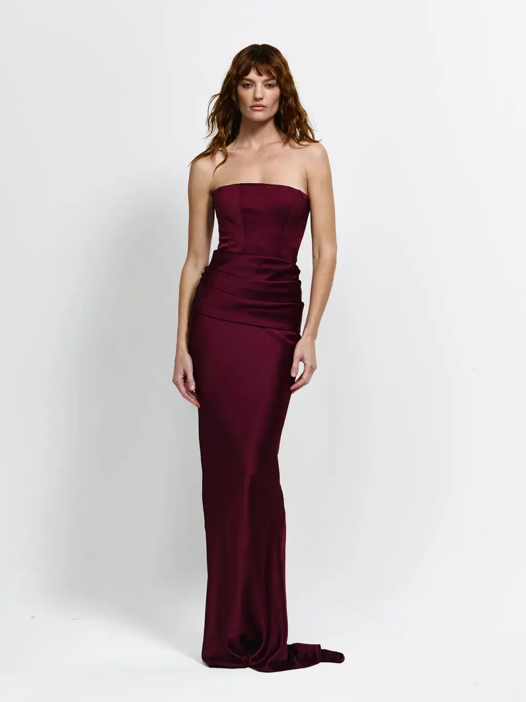 Effie Kats Indira Gown Wine Size XS/AU 6 for rent on The Volte - main image